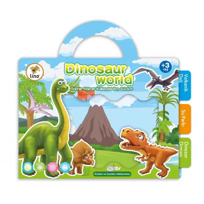 Tekrar Tekrar Kullanılabilen Sticker Dinosaur World