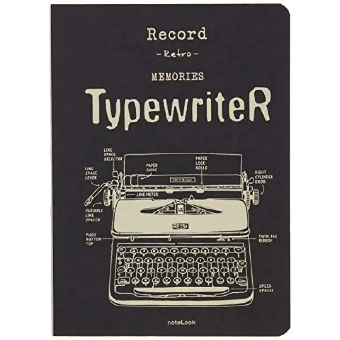Tekstil Kapak Typewriter 32K Multi White Defter