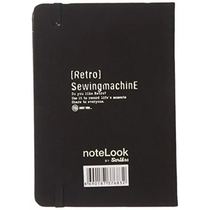 Tekstil Kapaklı Çizgili Defter A6, Beyaz