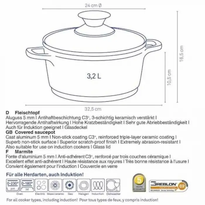 Tencere, 11552 Kerros 24 Cm