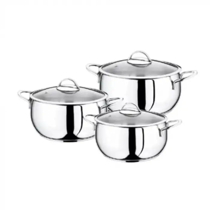 Tencere, 6 Parça Yarı Küre Güveç Çelik Seti Silver 1117
