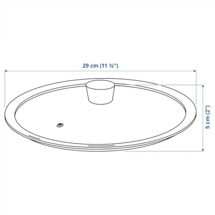 Tencere kapağı, paslanmaz çelik-cam, 29 cm