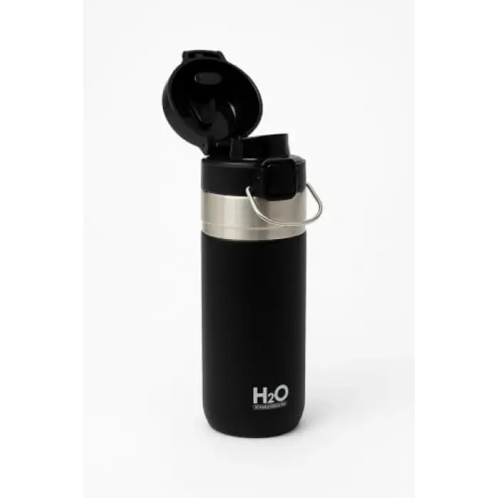 Termos, H2O Paslanmaz Çelik Matara, 500 ml, Siyah