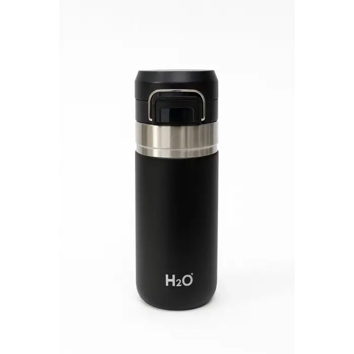 Termos, H2O Paslanmaz Çelik Matara, 500 ml, Siyah