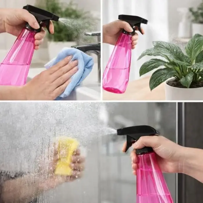 Tetikli Sprey Şişesi, Püskürtücü, 650 ml, Pembe
