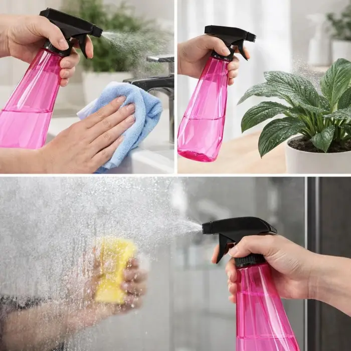 Tetikli Sprey Şişesi, Püskürtücü, 650 ml, Pembe