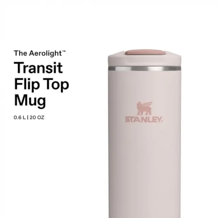 The Transit FlipTop Pembe Kuvars Termos 0.60 L, Paslanmaz Çelik