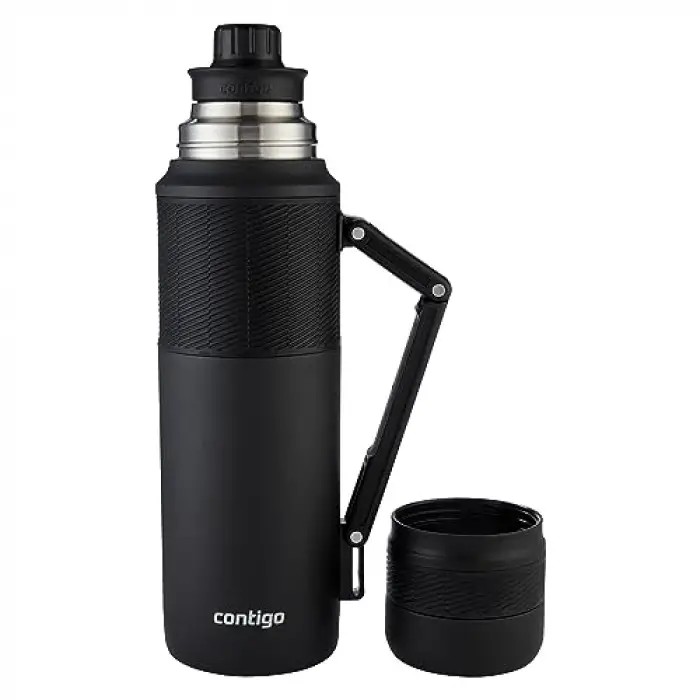 Thermal Bardaklı Çelik Termos 1.2L Siyah
