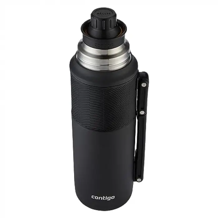 Thermal Bardaklı Çelik Termos 1.2L Siyah