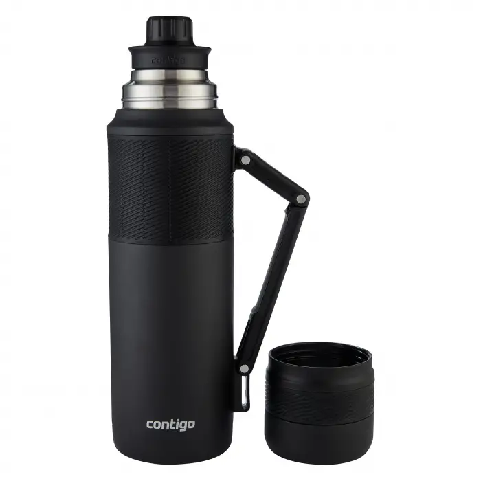 Thermal Bardaklı Çelik Termos 1.2L Siyah