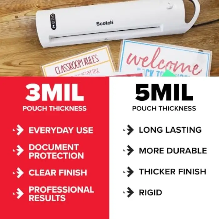 Thermal Laminator Pouches 3 Mil 100/Pkg-8.9X11.4 Letter