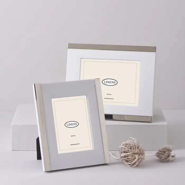 Thick 10x15 cm Çerçeve Gümüş Beyaz