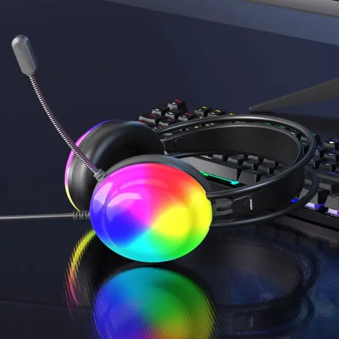 Thinkplus G30B Siyah RGB Oyuncu Kulaklığı, 7.1 Surround, Kulak Üstü