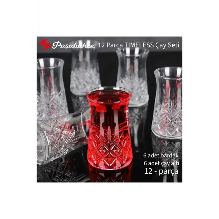 Timeless Çay Bardağı ve Çay Tabağı Seti 12 Kişilik 24 Parça