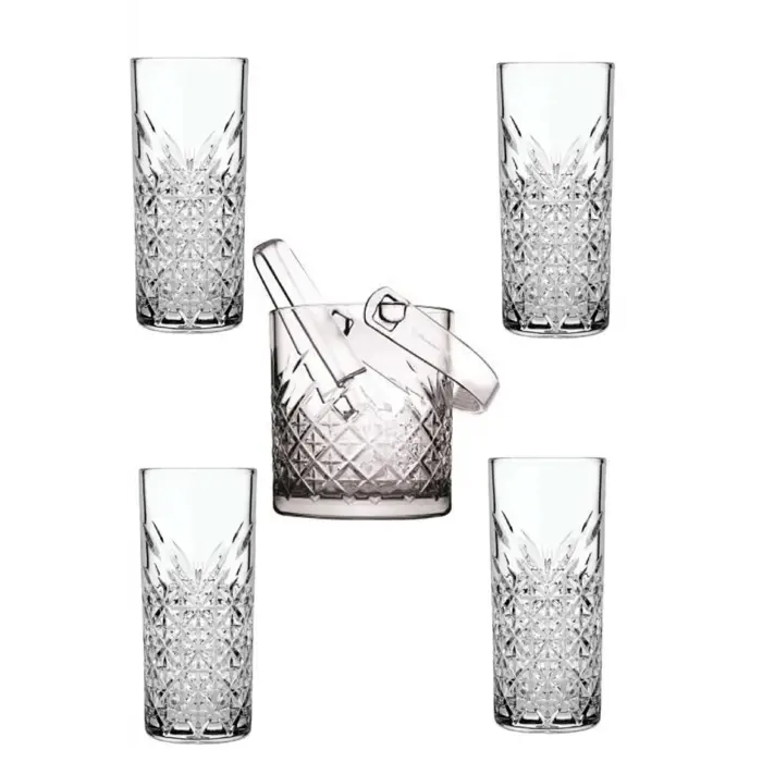 Timeless Rakı Bardağı ve Buz Kovası Seti 6 Parça