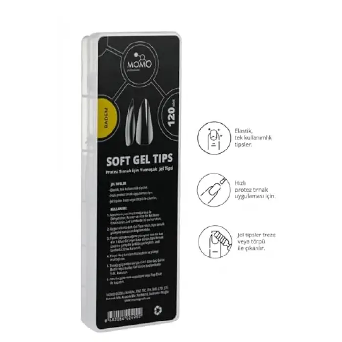 Tırnak Soft Gel Tips 120 Ad. (Badem)