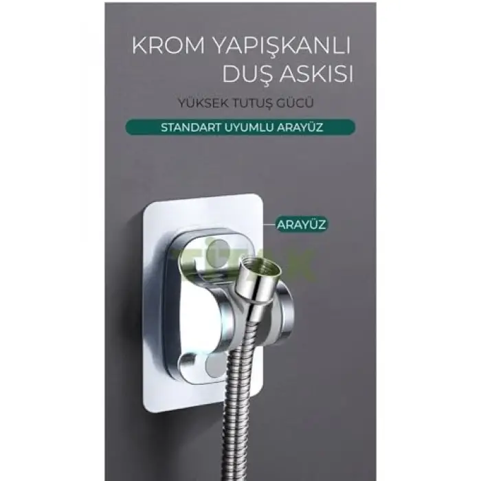 Titak Krom Yapışkanlı Duş Askısı