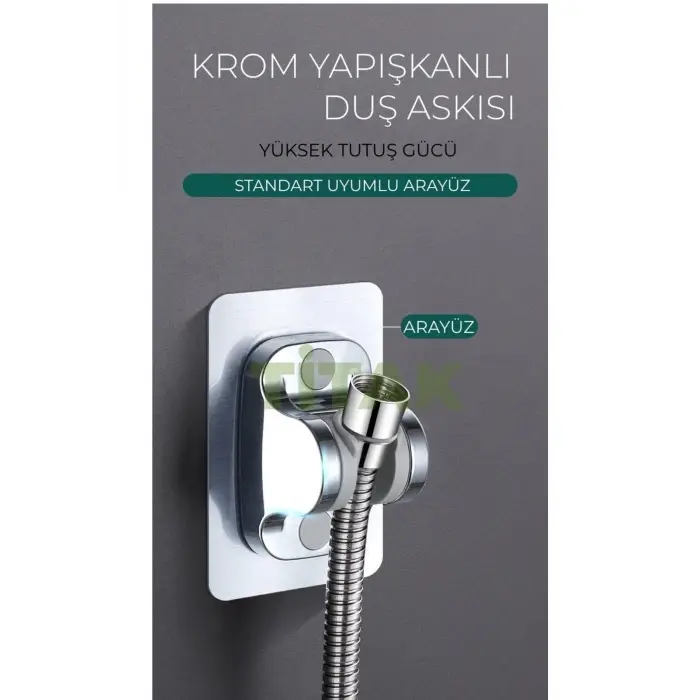 Titak Krom Yapışkanlı Duş Askısı