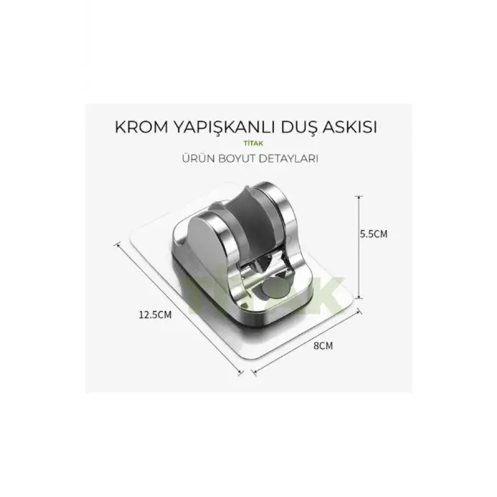 Titak Krom Yapışkanlı Duş Askısı