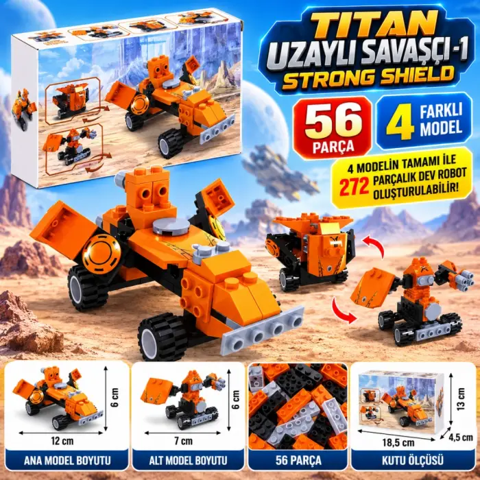 Titan Uzaylı Savaşçı -1 Strong Shield 56 Parça