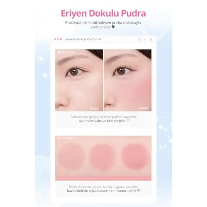 Tok Blush Keycap kremden pudraya dönüşen allık, 03 Easy Bloom