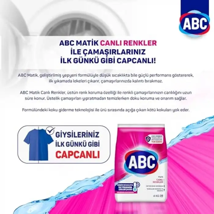 Toz Deterjan Canlı Renkliler 4 KG