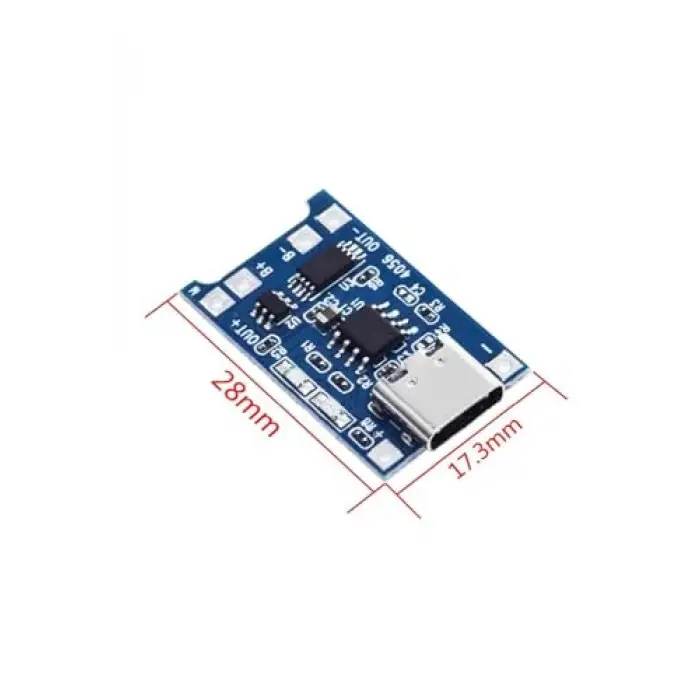 Tp4056 korumalı lityum pil şarj devresi, Type C USB batarya