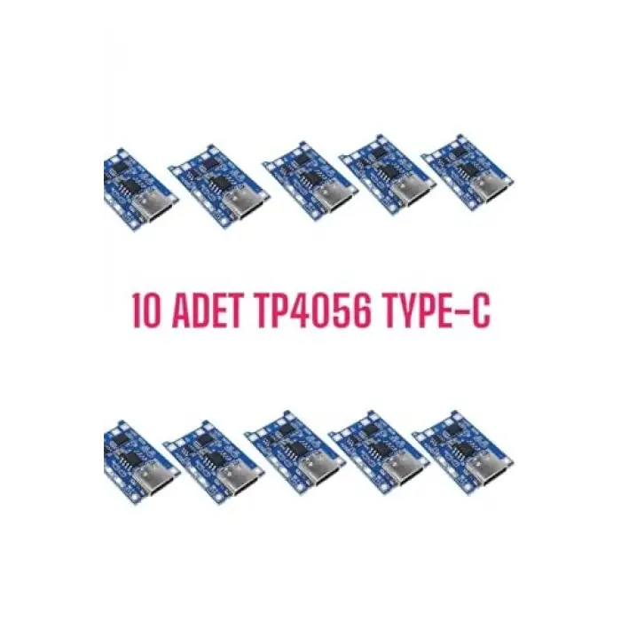 TP4056 Type-C Li-Ion Pil Şarj Modülü, 10lu Set, Rdtype10