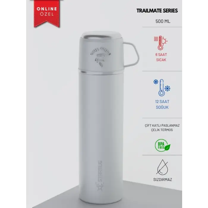 Trailmate Serisi Bardaklı 500 Ml Çelik Termos