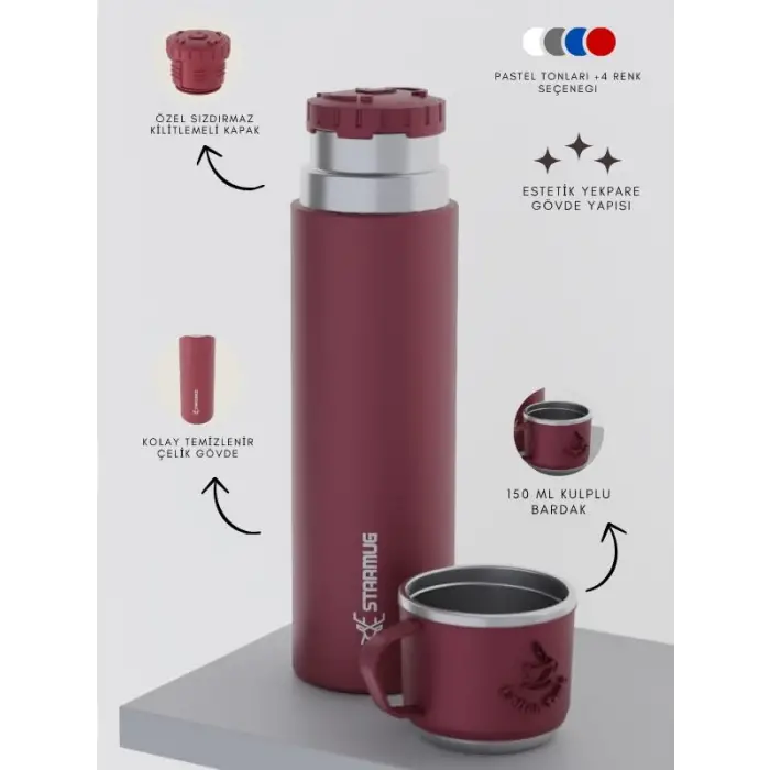 Trailmate Serisi Bardaklı 500 Ml Çelik Termos