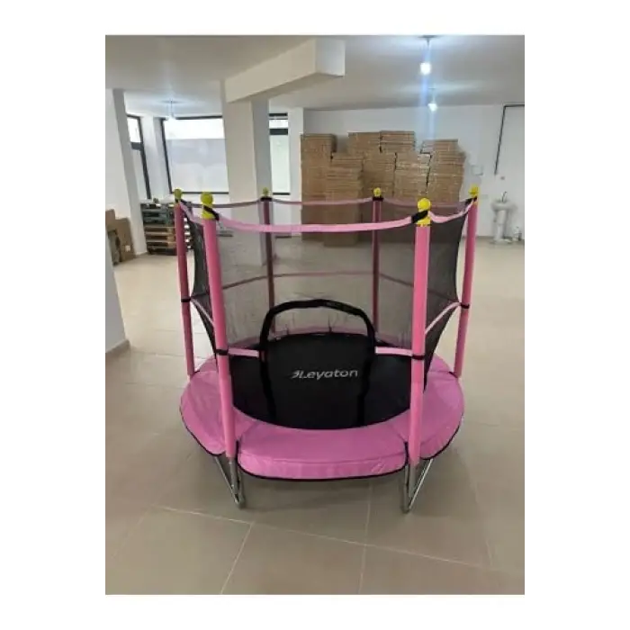 Trambolin Fileli Korumalı 152 Cm Kolay Kurulum Pembe Tek Ebat