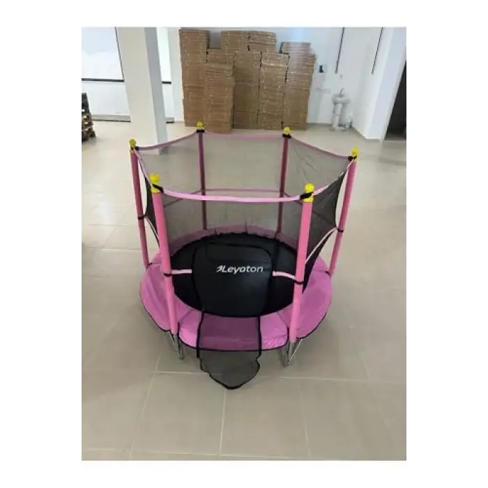 Trambolin Fileli Korumalı 152 Cm Kolay Kurulum Pembe Tek Ebat