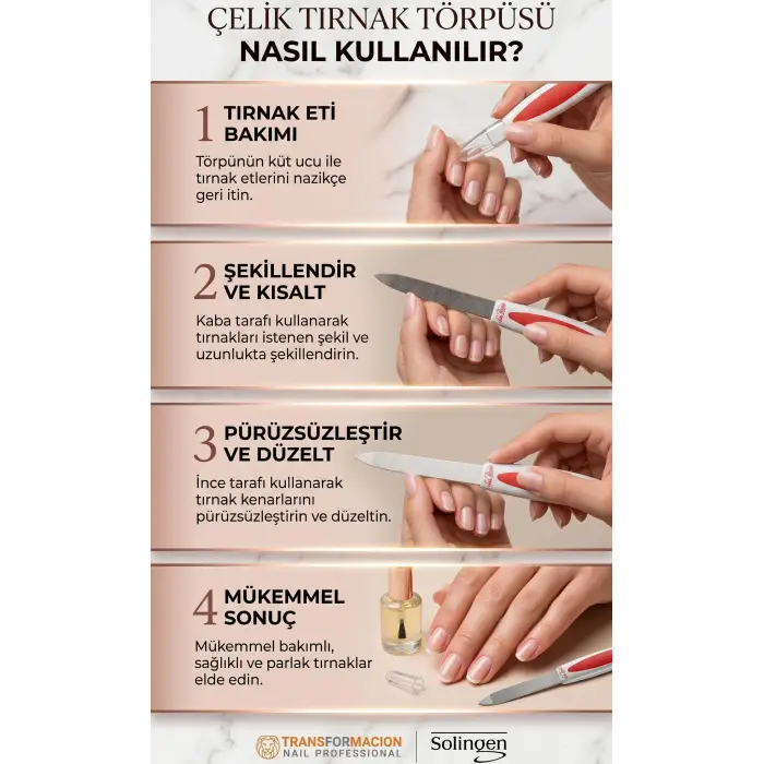 Transformacion Çelik Tırnak Törpüsü 2 Adet Solingen Profesyonel