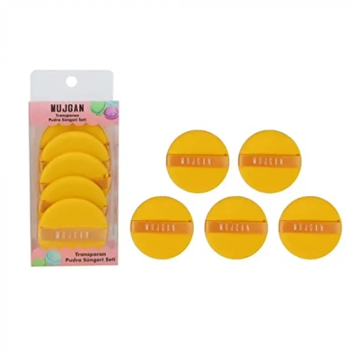 Transparan makyaj pudrası süngeri, sarı, 4lü set