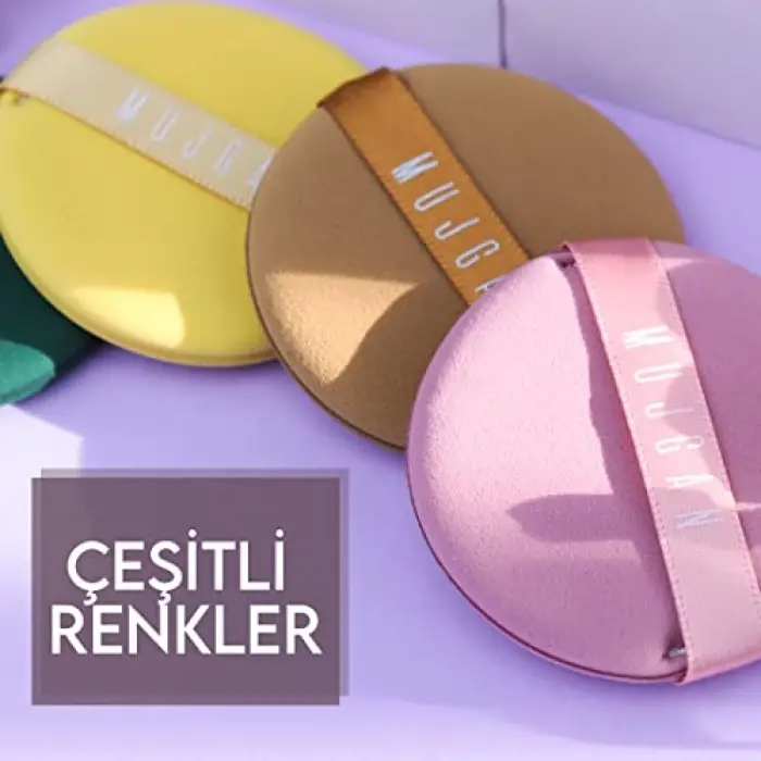 Transparan makyaj pudrası süngeri, sarı, 4lü set