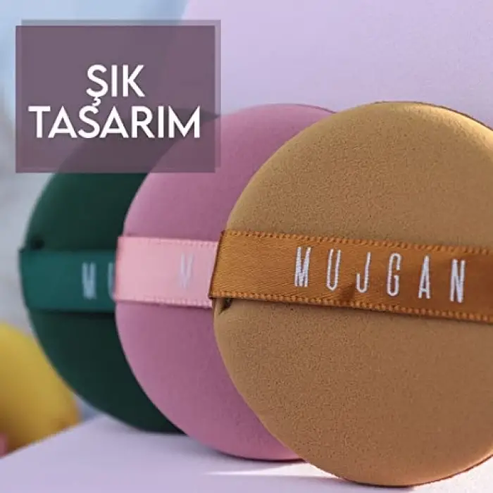 Transparan makyaj pudrası süngeri, sarı, 4lü set