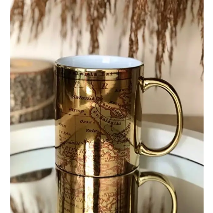 Travel Journal Tasarımlı Gold Kupa