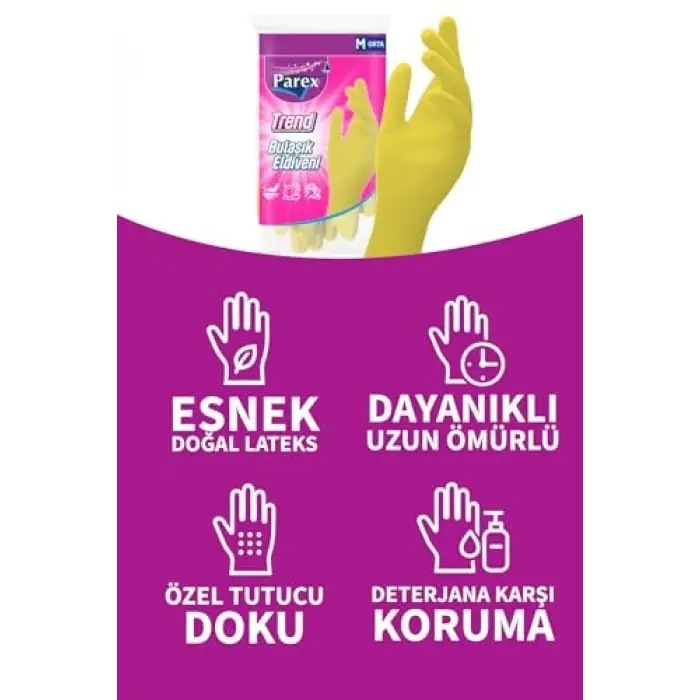 Trend Bulaşık Eldiveni Orta Boy İkili Set