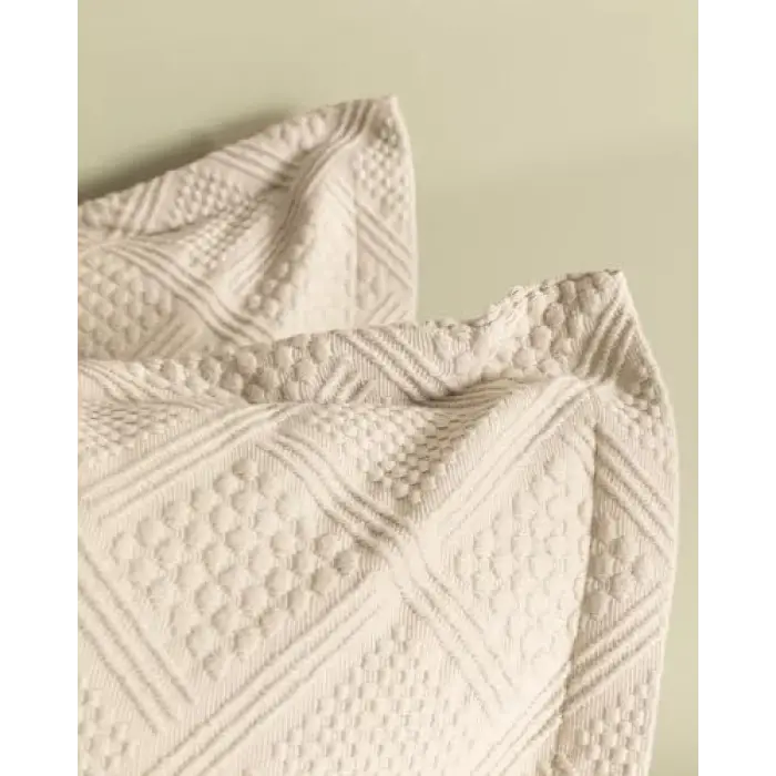 Triangle bej King Size yatak örtüsü