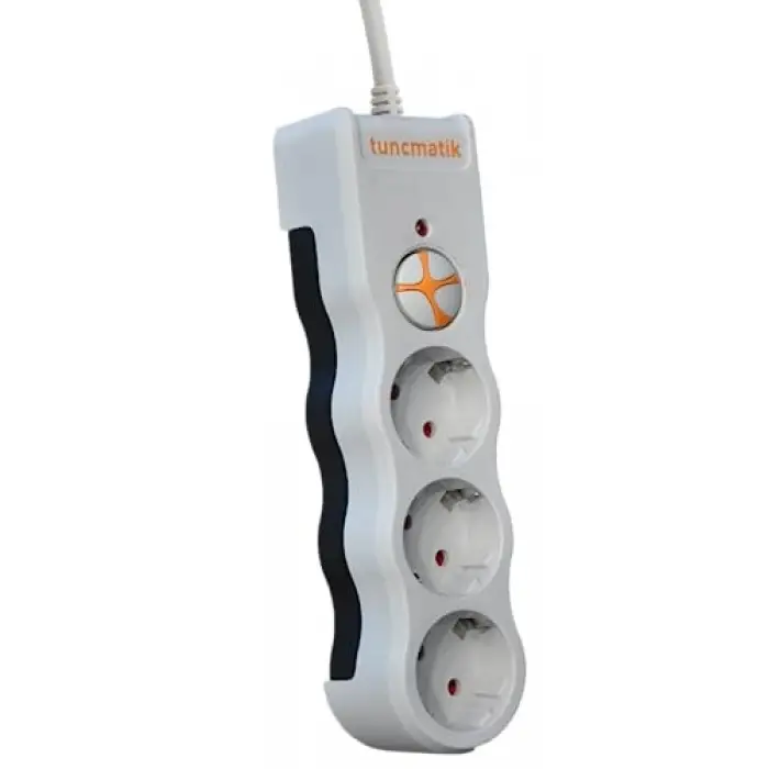 TSK19009 Powersurge 3-Surge Protectıon Plug-1050 Joule-Wıth Cable, Beyaz