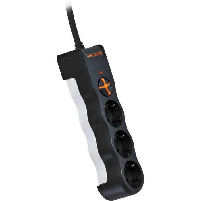 TSK19010 Powersurge 3-Surge Protectıon Plug-1050 Joule- Wıth Cable Siyah