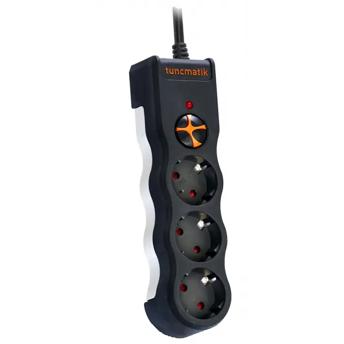 TSK19010 Powersurge 3-Surge Protectıon Plug-1050 Joule- Wıth Cable Siyah