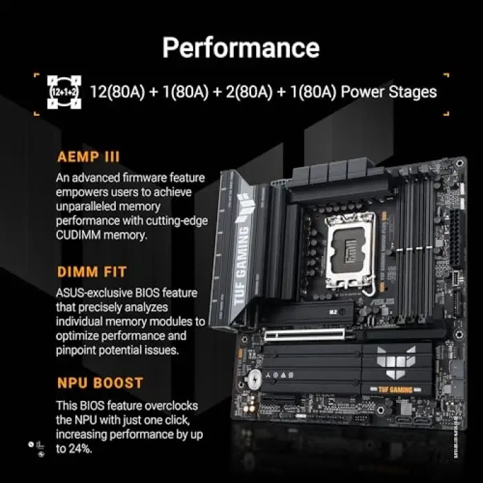 Tuf Gamıng B860M-Plus mATX Anakart, Intel LGA1851