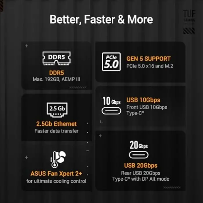 Tuf Gamıng B860M-Plus mATX Anakart, Intel LGA1851