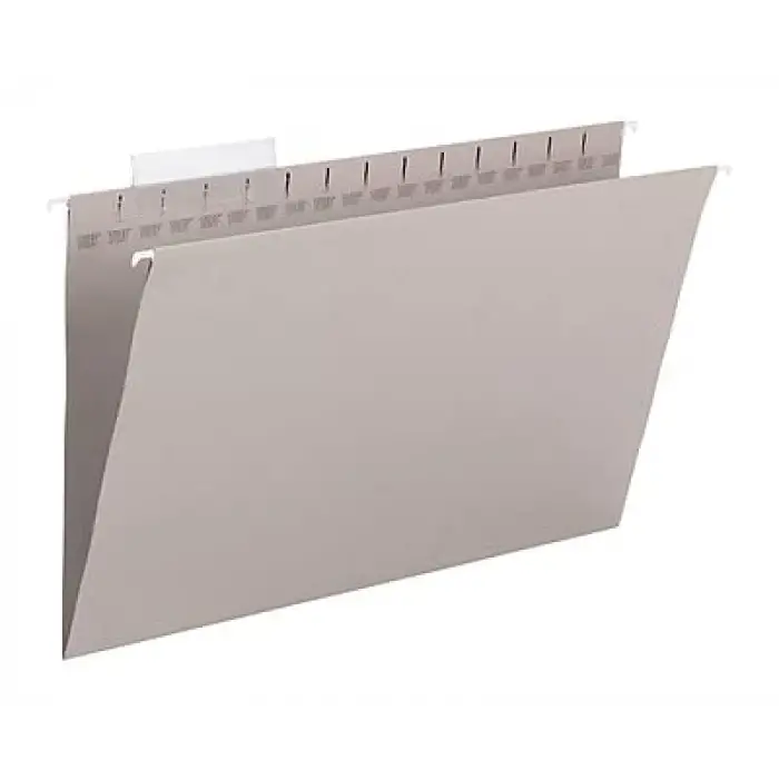TUFF Asma Dosya Folder with Easy Slide Tab, 1/3 Cut Sliding Tab, Yasal Boyut, Çelik Gri, Kutu Başına 18 (64093, Çubuk Rengi May Vary)