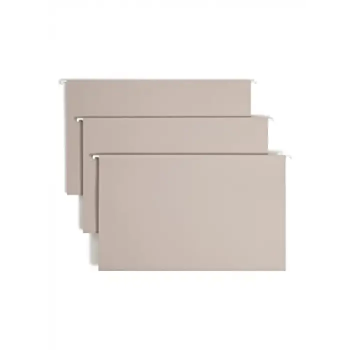 TUFF Asma Dosya Folder with Easy Slide Tab, 1/3 Cut Sliding Tab, Yasal Boyut, Çelik Gri, Kutu Başına 18 (64093, Çubuk Rengi May Vary)