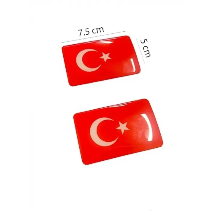 Türk Bayrağı 2li 3D Sticker