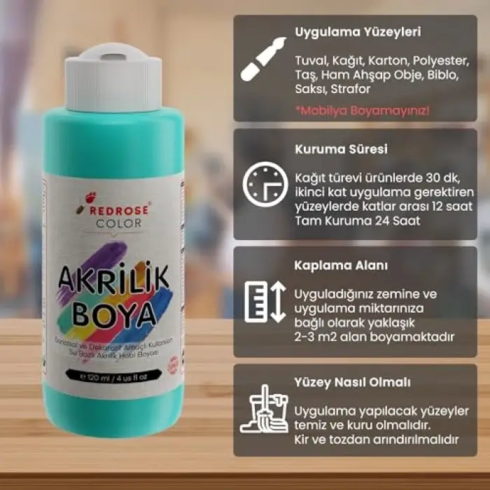 Turkuaz Akrilik Boya 120 ml