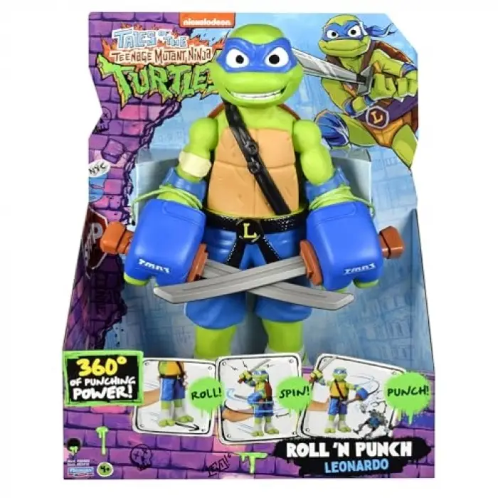 Turtles Giant Roll N Punch Leonardo, 12 İnç Ölçekli Figür