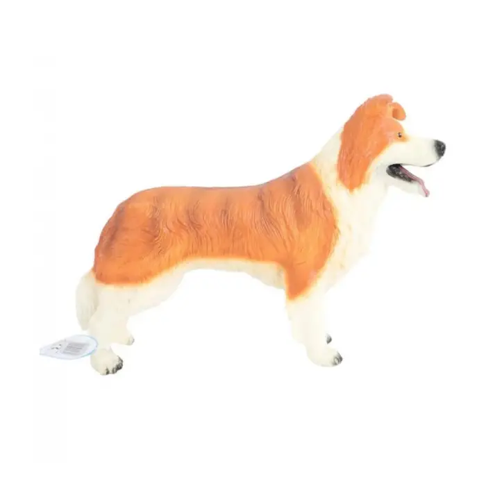 Turuncu Beyaz Lessie Köpek Model Figürü